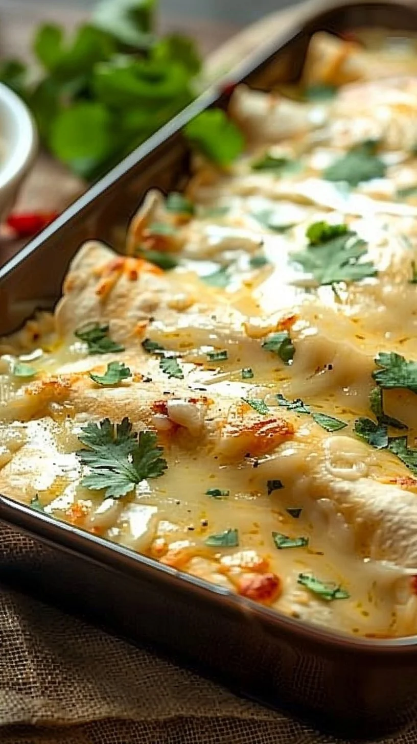 Creamy White Chicken Enchiladas