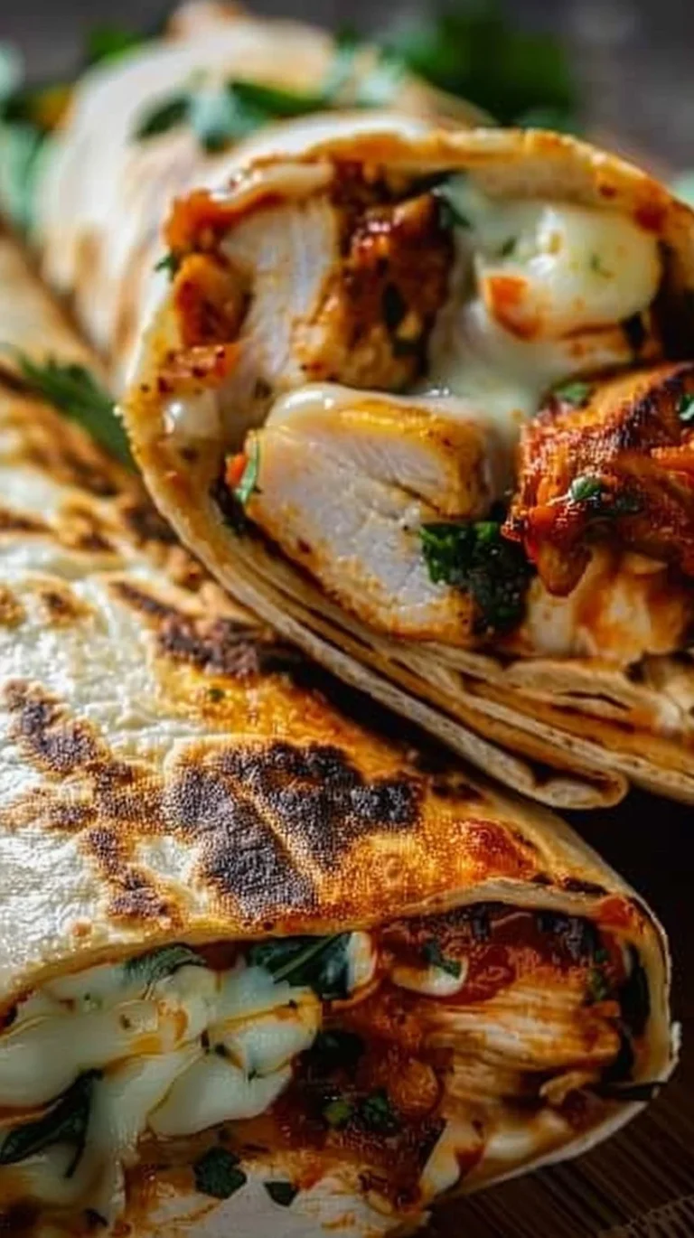 Crispy air fryer chicken and mozzarella wraps on a plate