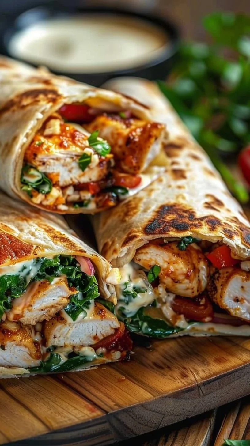 Crispy Air Fryer Chicken & Mozzarella Wraps