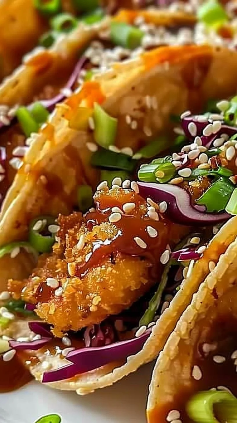 Crispy chicken wonton tacos served with fresh toppings