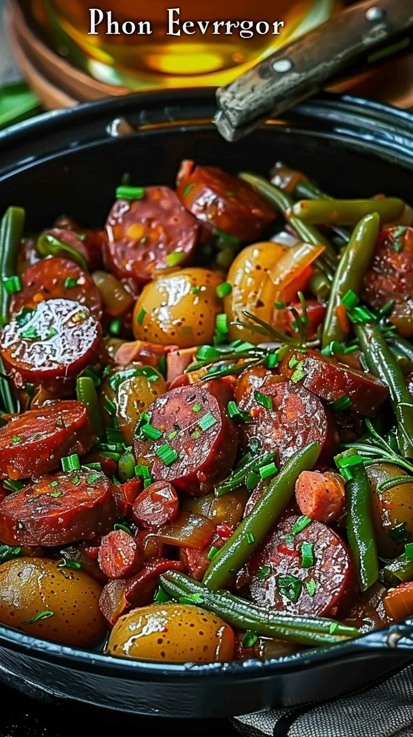Crockpot Sausage and Green Beans
