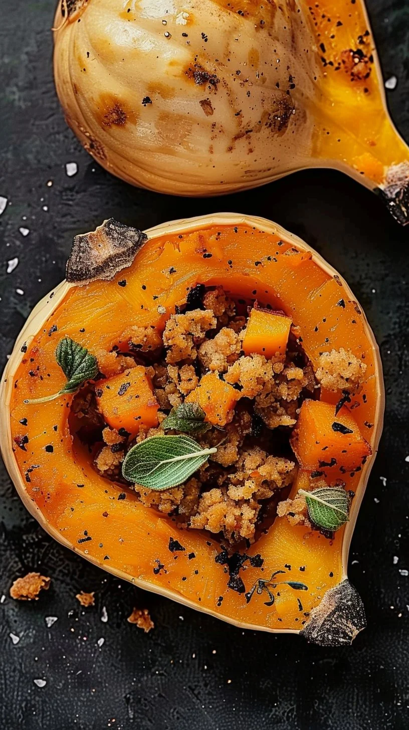 Easy Roasted Butternut Squash with Ground Turkey