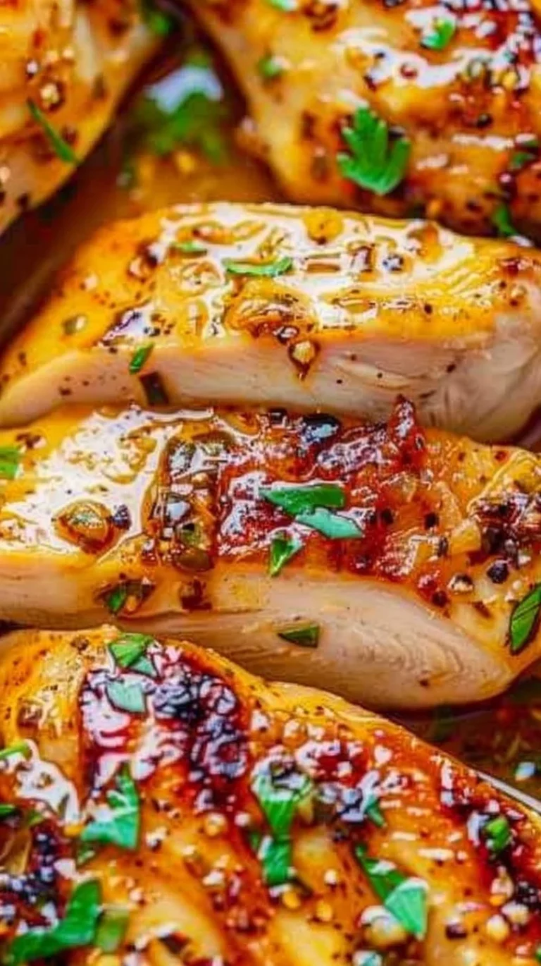 Delicious Garlic Butter Chicken dish garnished with fresh herbs