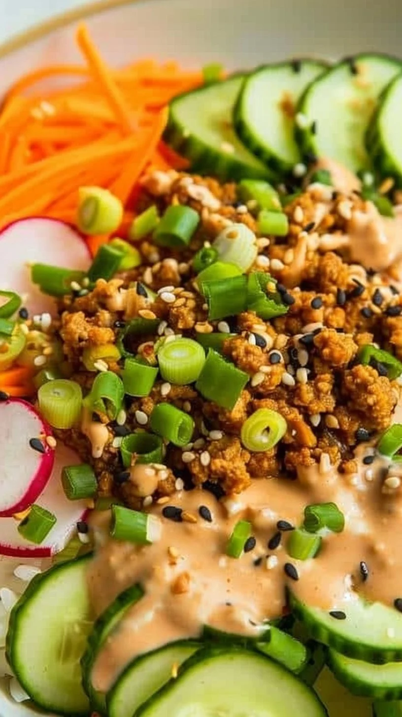 Ground Turkey Rice Bowls with Bang Bang Sauce