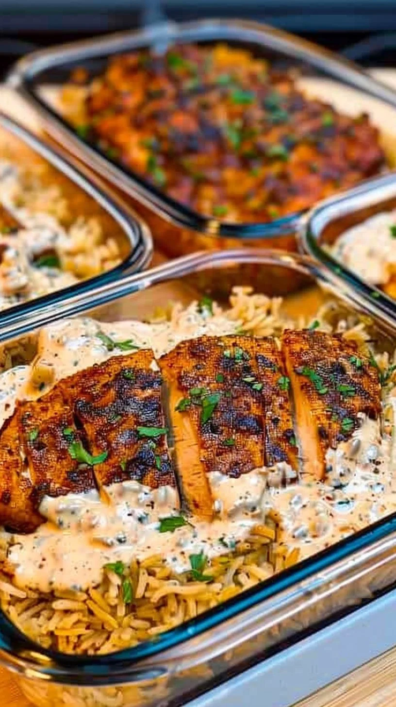 High Protein Creamy Cajun Chicken & Rice
