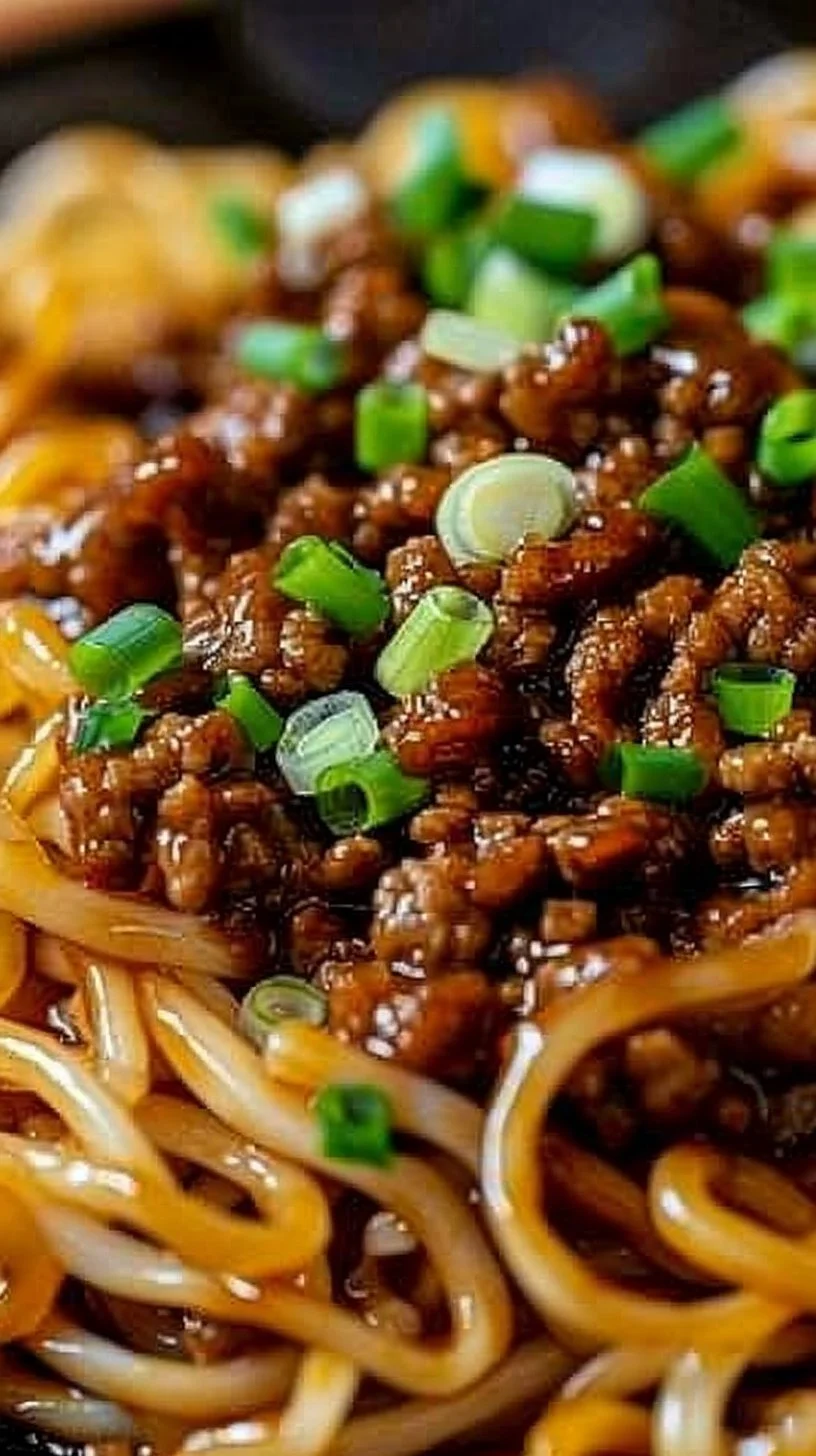 Mongolian Ground Beef Noodles