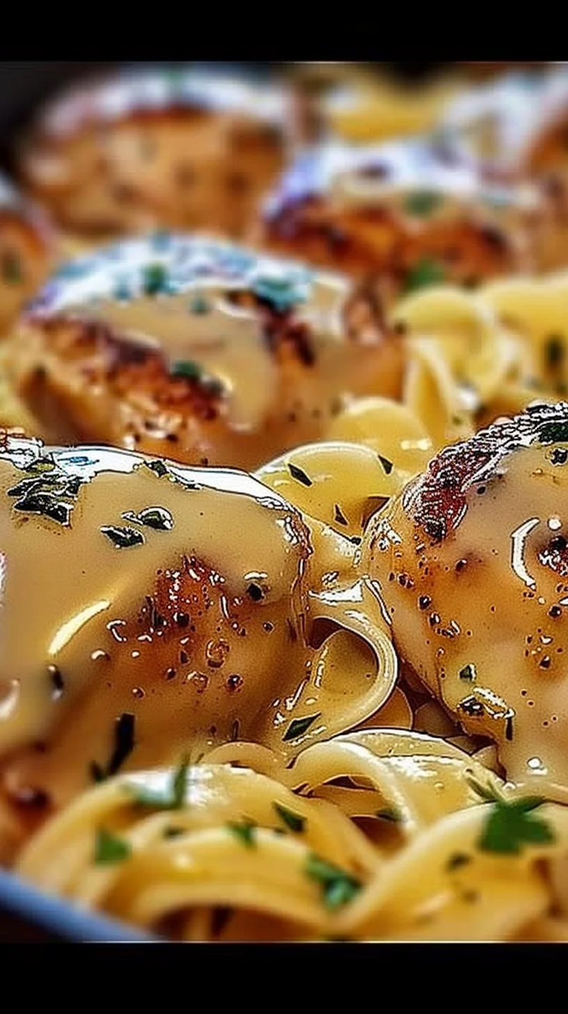 One-Pan Chicken with Buttered Noodles served on a plate