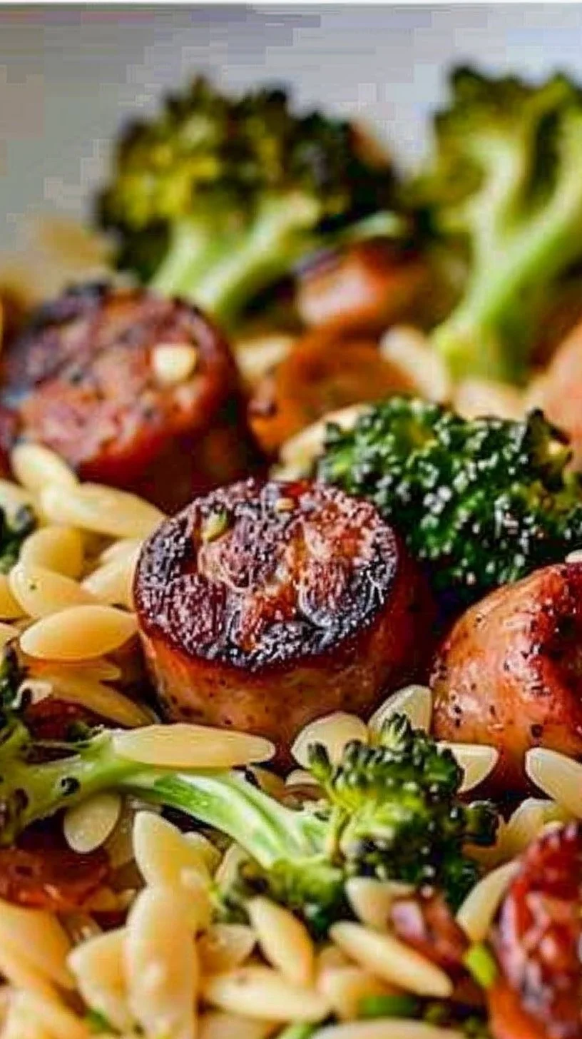 One-Pan Creamy Orzo with Chicken Sausage