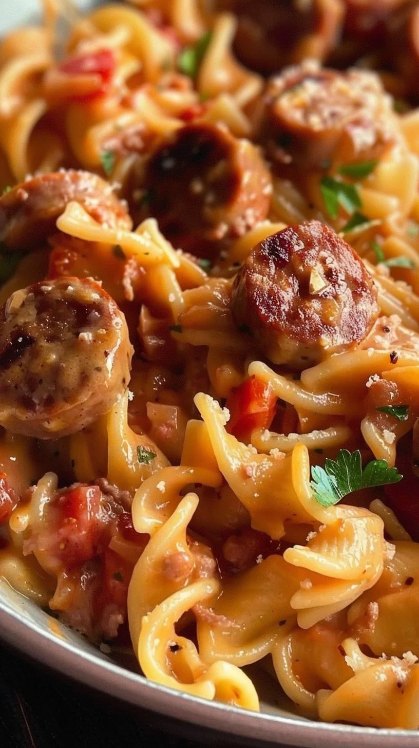 One Pot Creamy Cajun Sausage Pasta