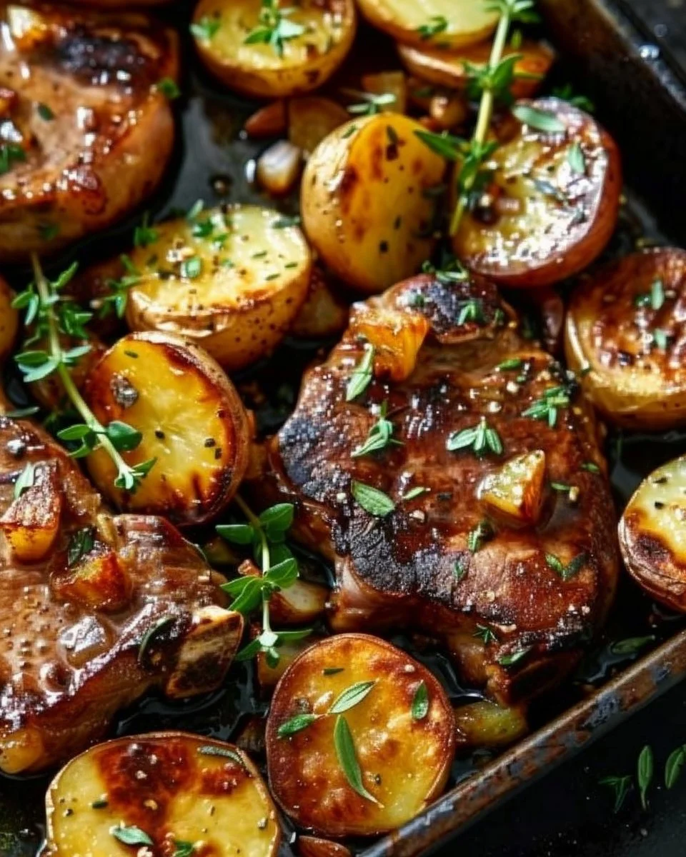 Sheet Pan Pork Chops and Potatoes