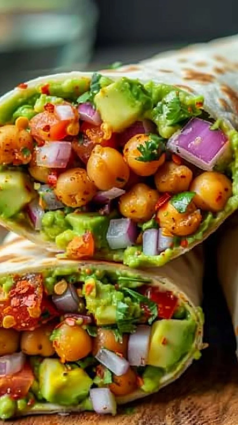 Spicy Chickpea and Avocado Wrap