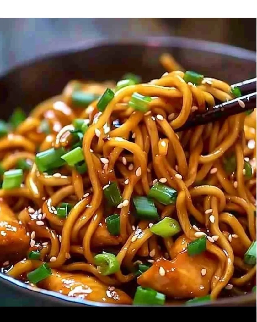 Sticky Garlic Chicken Noodles