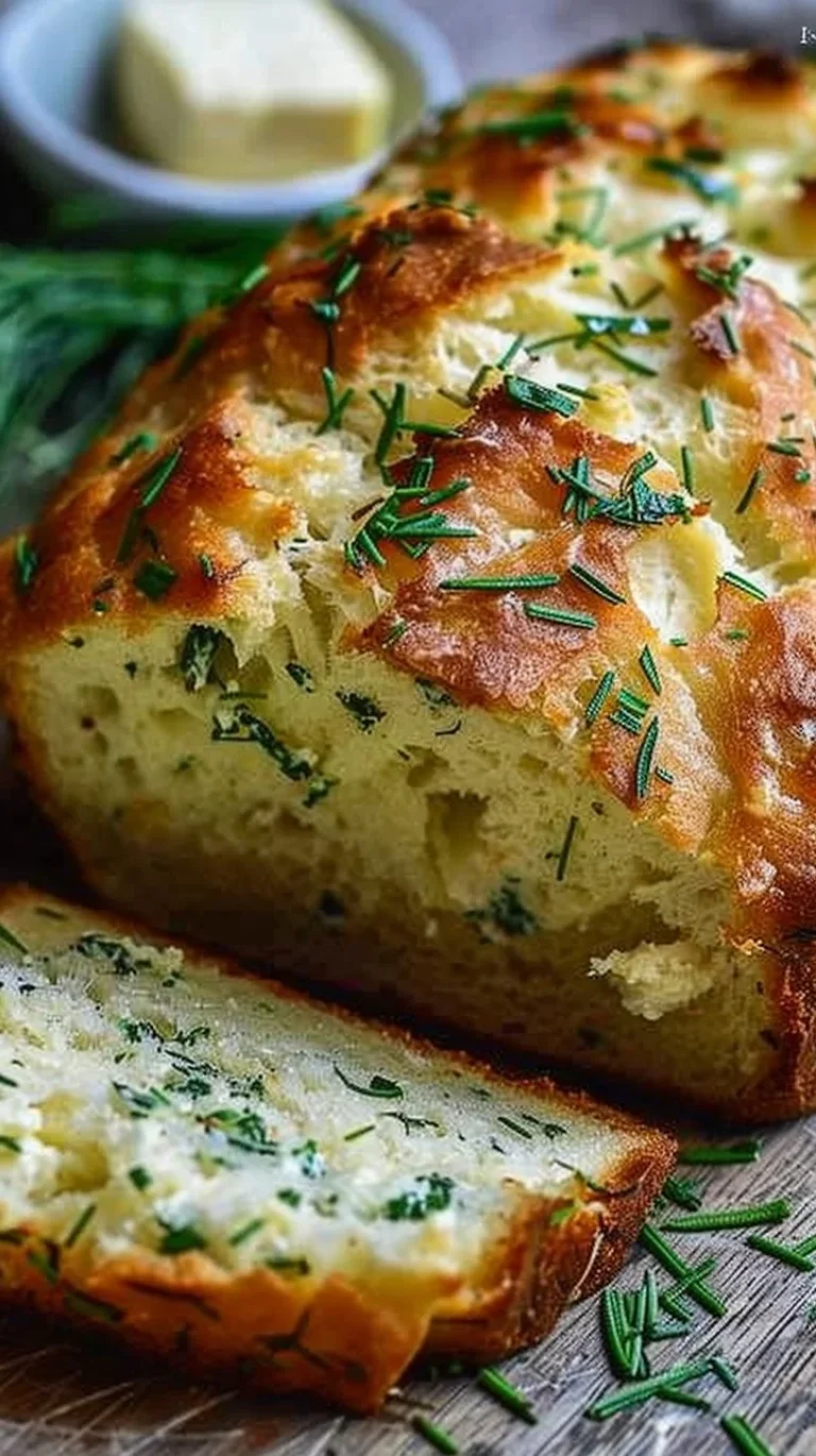 Healthy homemade 2-ingredient cottage cheese bread fresh from the oven