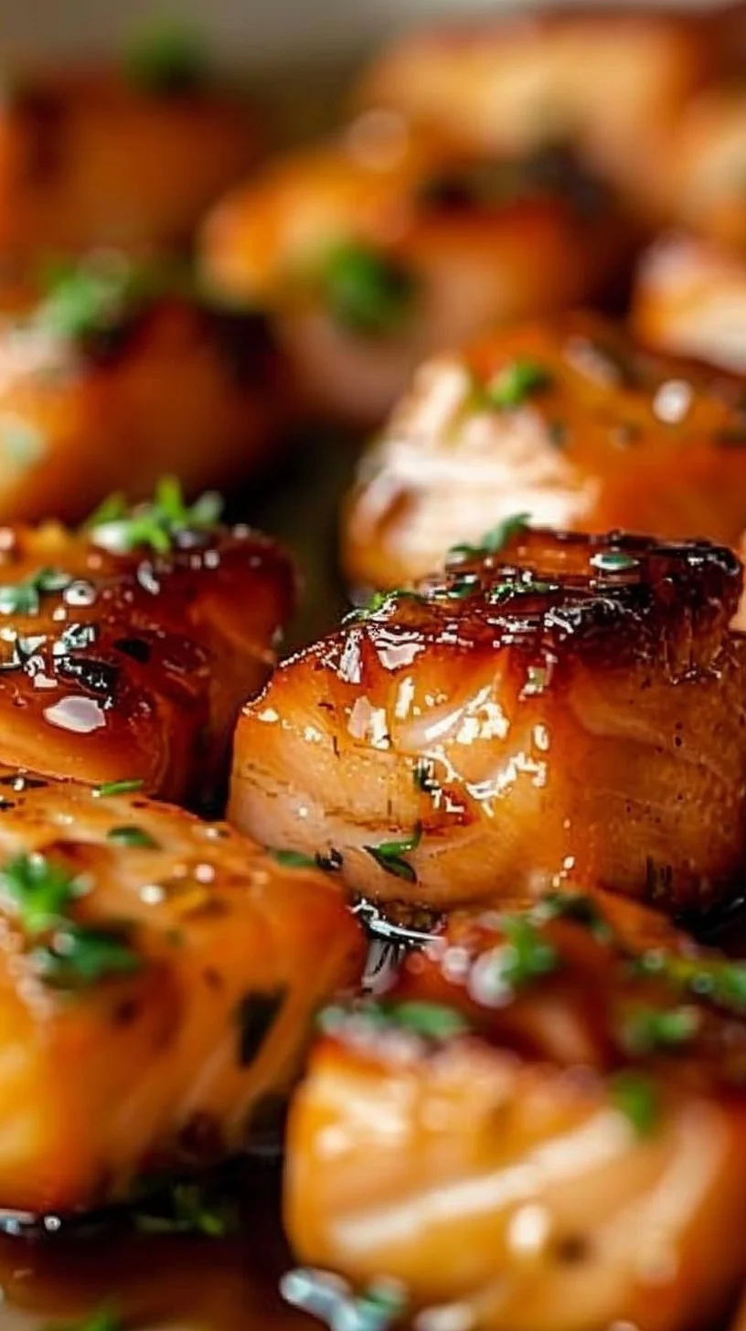 Air Fryer Honey Garlic Salmon Bites