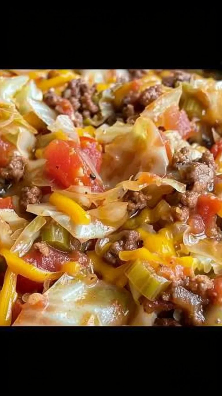 Easy cabbage roll skillet with ground beef for a keto-friendly dinner