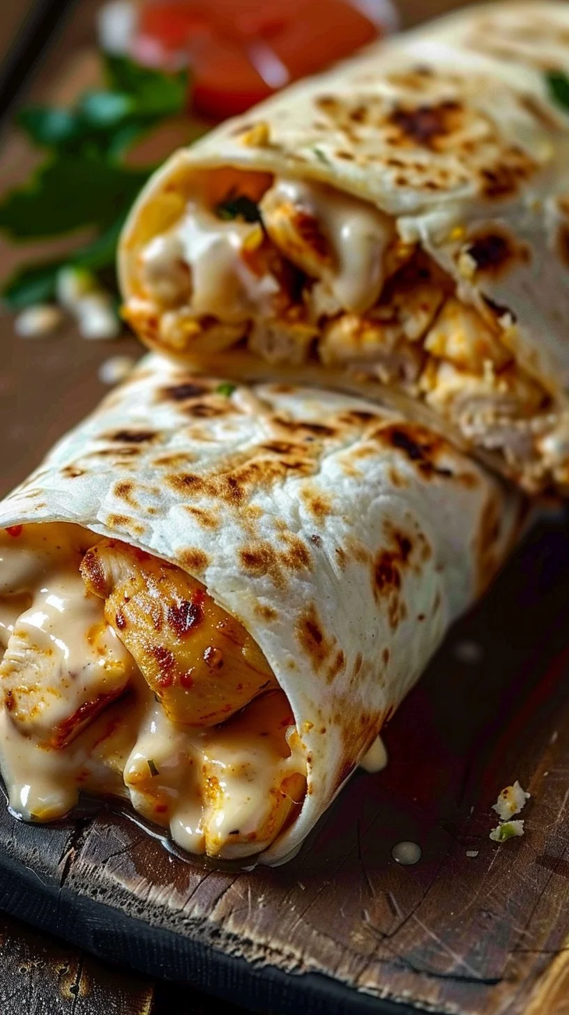 Cheesy Garlic Chicken Wraps