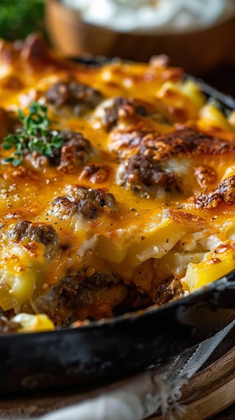 Cheesy Hamburger Potato Casserole