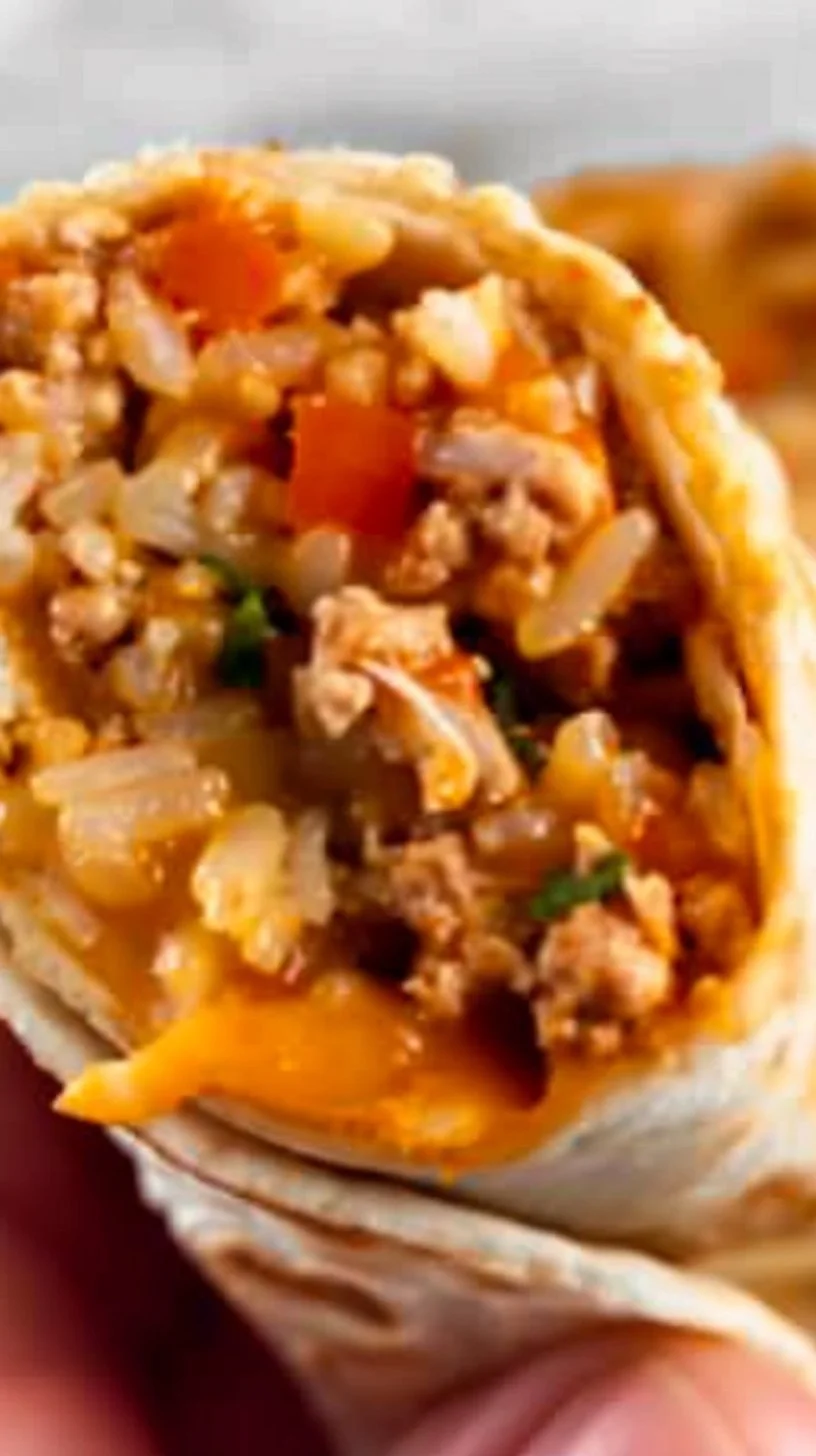 Delicious chicken burritos wrapped in tortillas with fresh ingredients