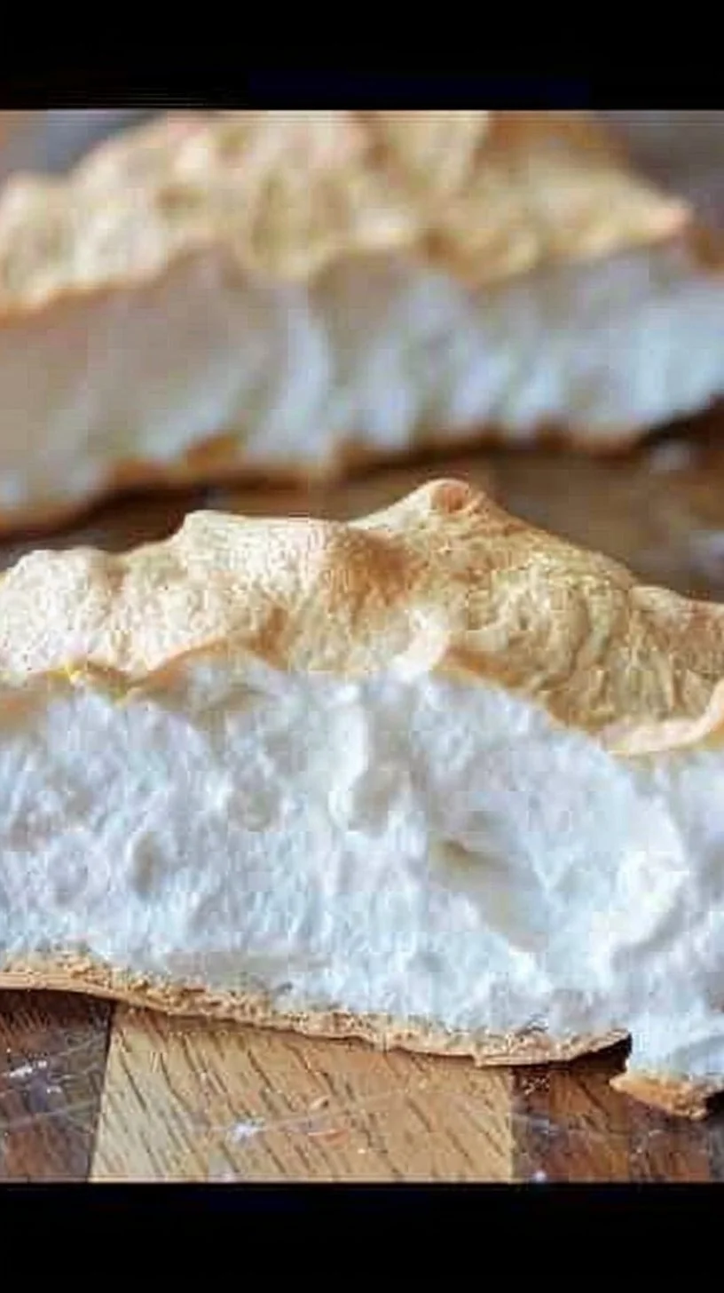 A fluffy slice of Cloud Bread on a plate, showcasing its light texture.