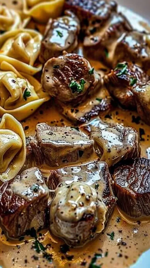 Cracked Garlic Steak Tortellini in Creamhouse Sauce Bliss