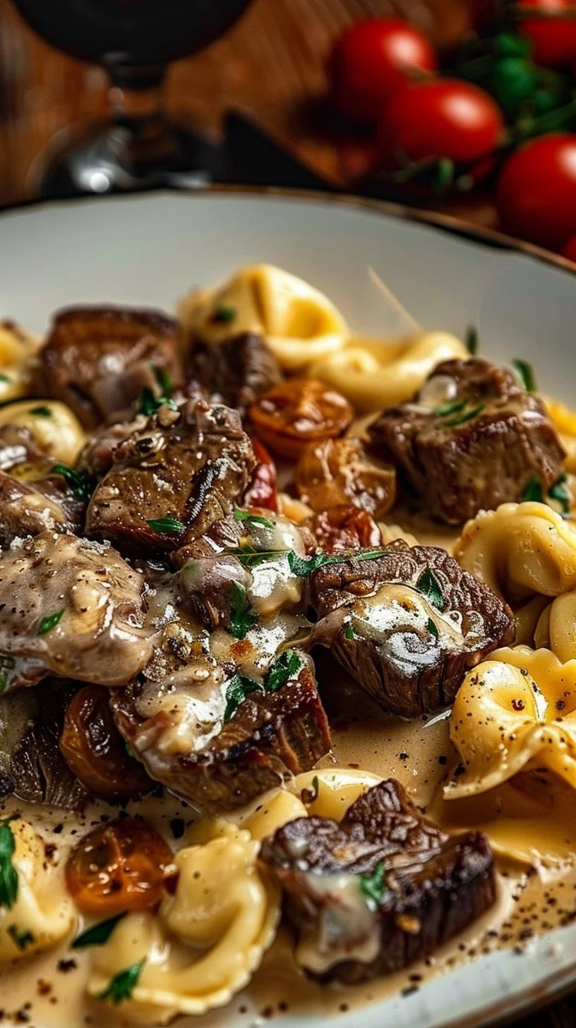 Cracked Garlic Steak Tortellini in Creamhouse Sauce Bliss