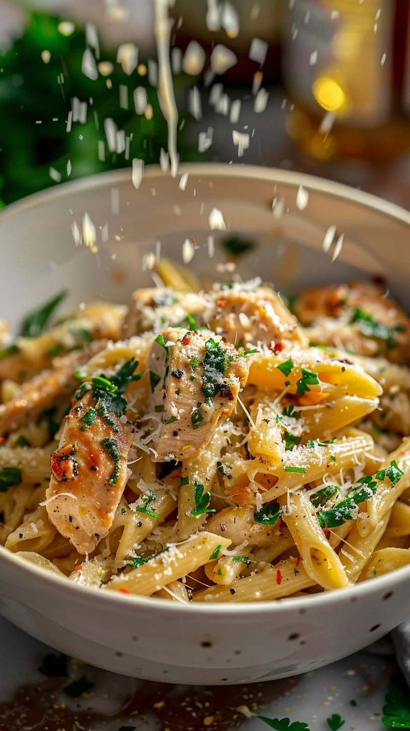 Healthy Garlic Parmesan Chicken Pasta