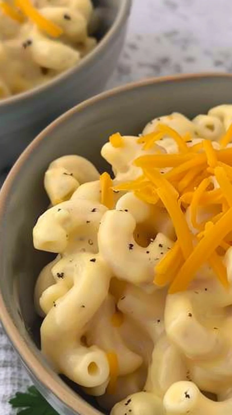 High protein cottage cheese mac and cheese in a bowl