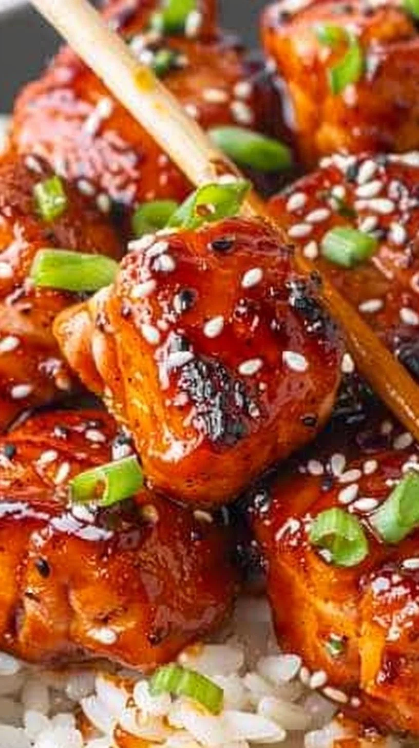 Honey Garlic Salmon Bites