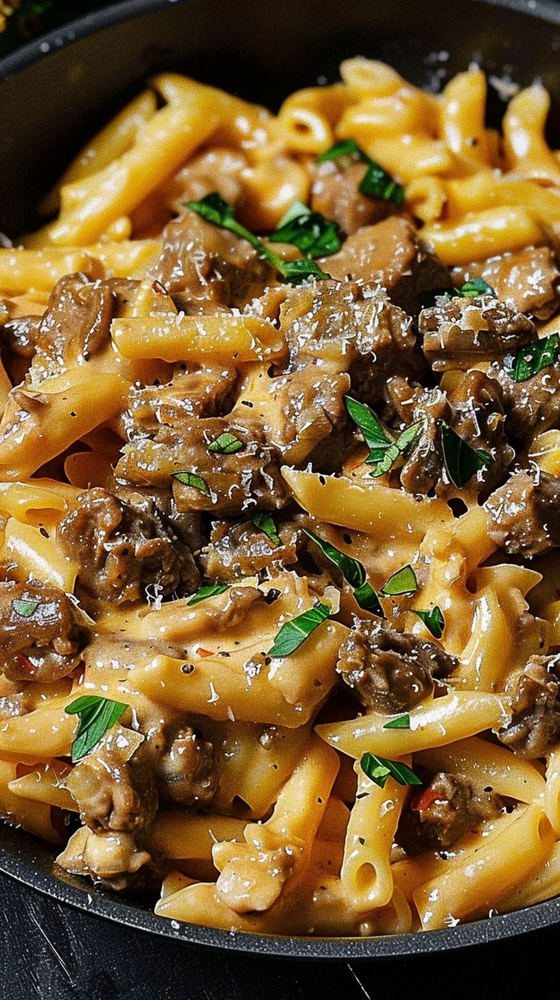 One-Pot Creamy Beef and Garlic Butter Pasta
