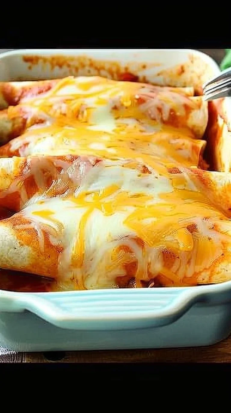 Delicious quick and easy enchiladas served on a plate with toppings