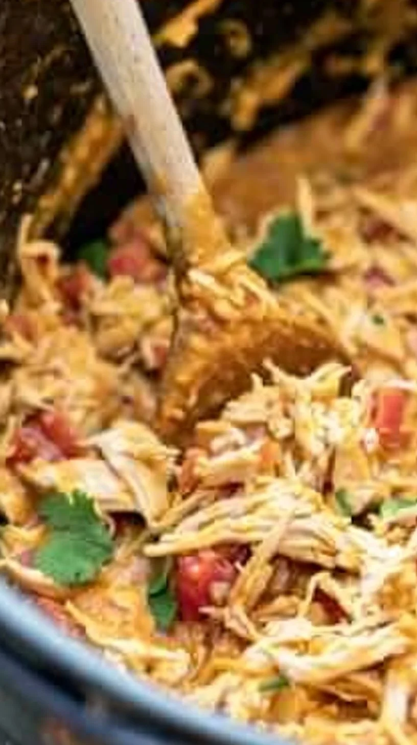 Slow Cooker Queso Chicken Tacos