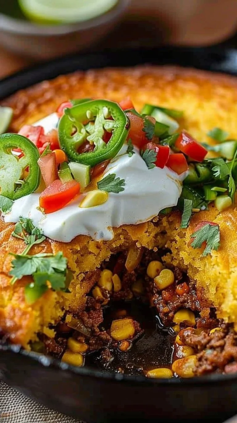Delicious Texas Tamale Pie served in a rustic bowl
