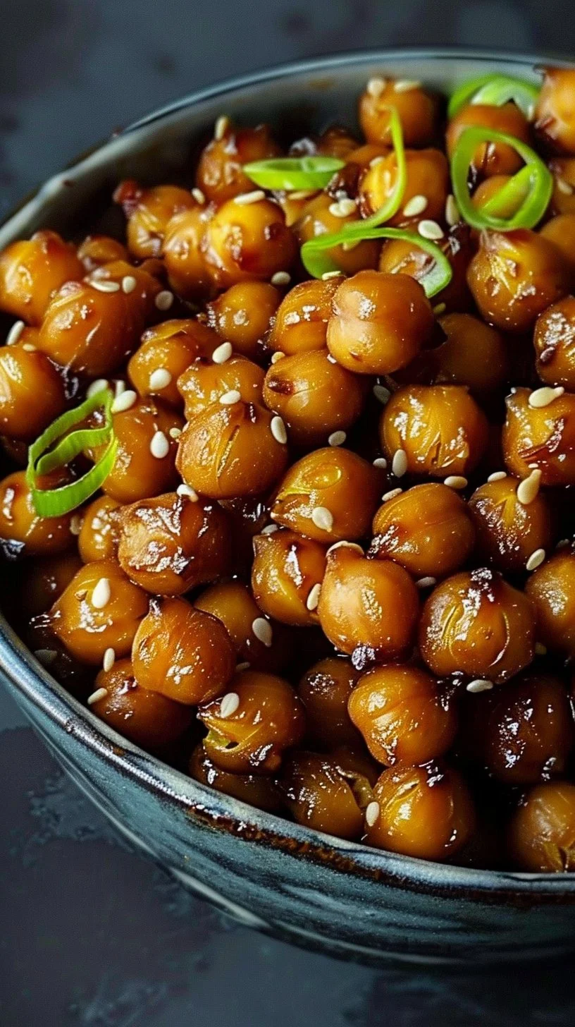 Vegan Sticky Sesame Chickpeas