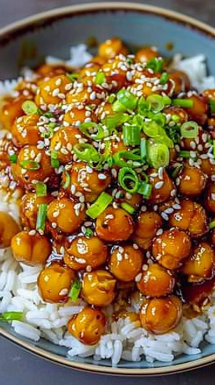 Vegan Sticky Sesame Chickpeas