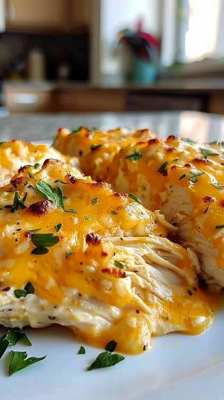 4-Ingredient Ranch Chicken Bake dish served on a plate