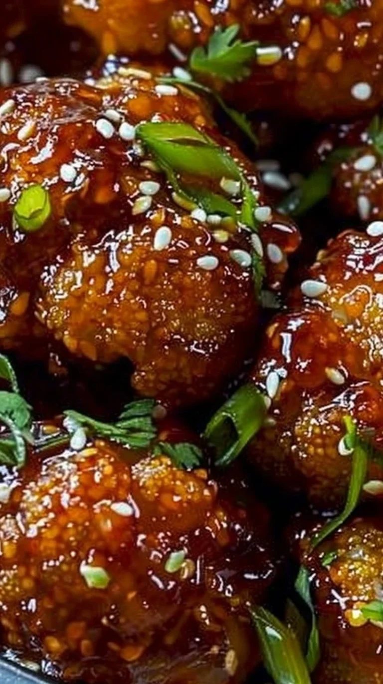 Sticky Honey Garlic Cauliflower dish served on a plate