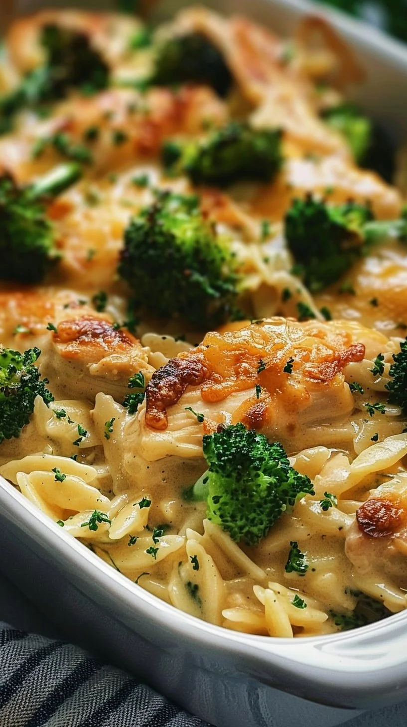 Cheesy Chicken Broccoli Orzo