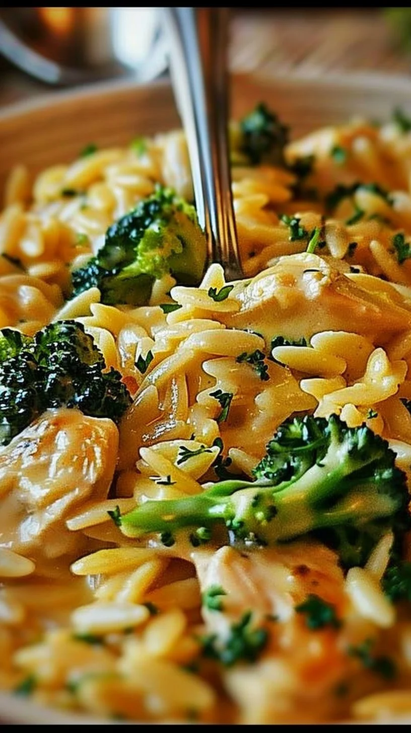 Cheesy Chicken Broccoli Orzo