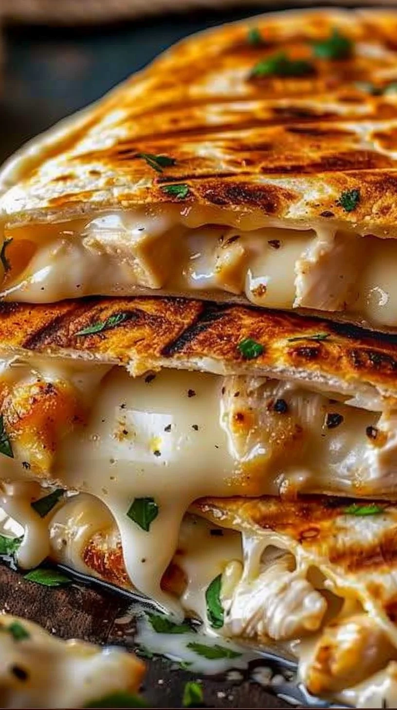 Cheesy Garlic Chicken Wraps