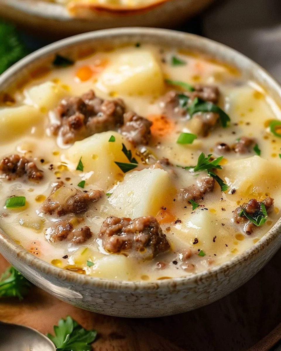 Cheesy Hamburger Potato Soup