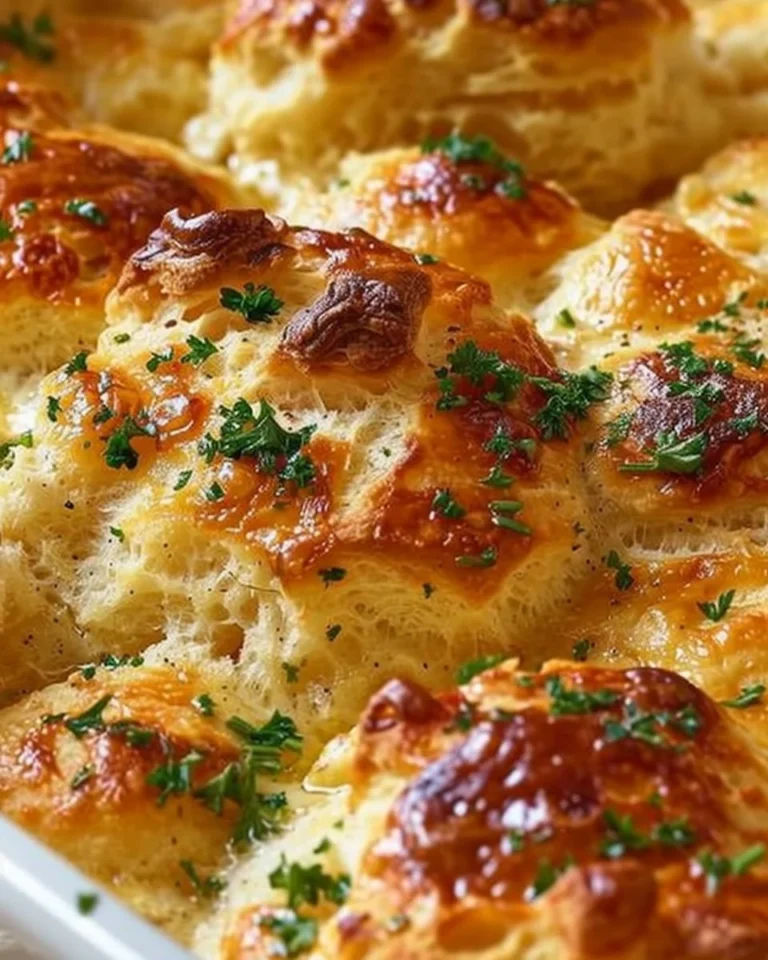 Delicious Chicken Bubble Biscuit Bake Casserole served in a baking dish