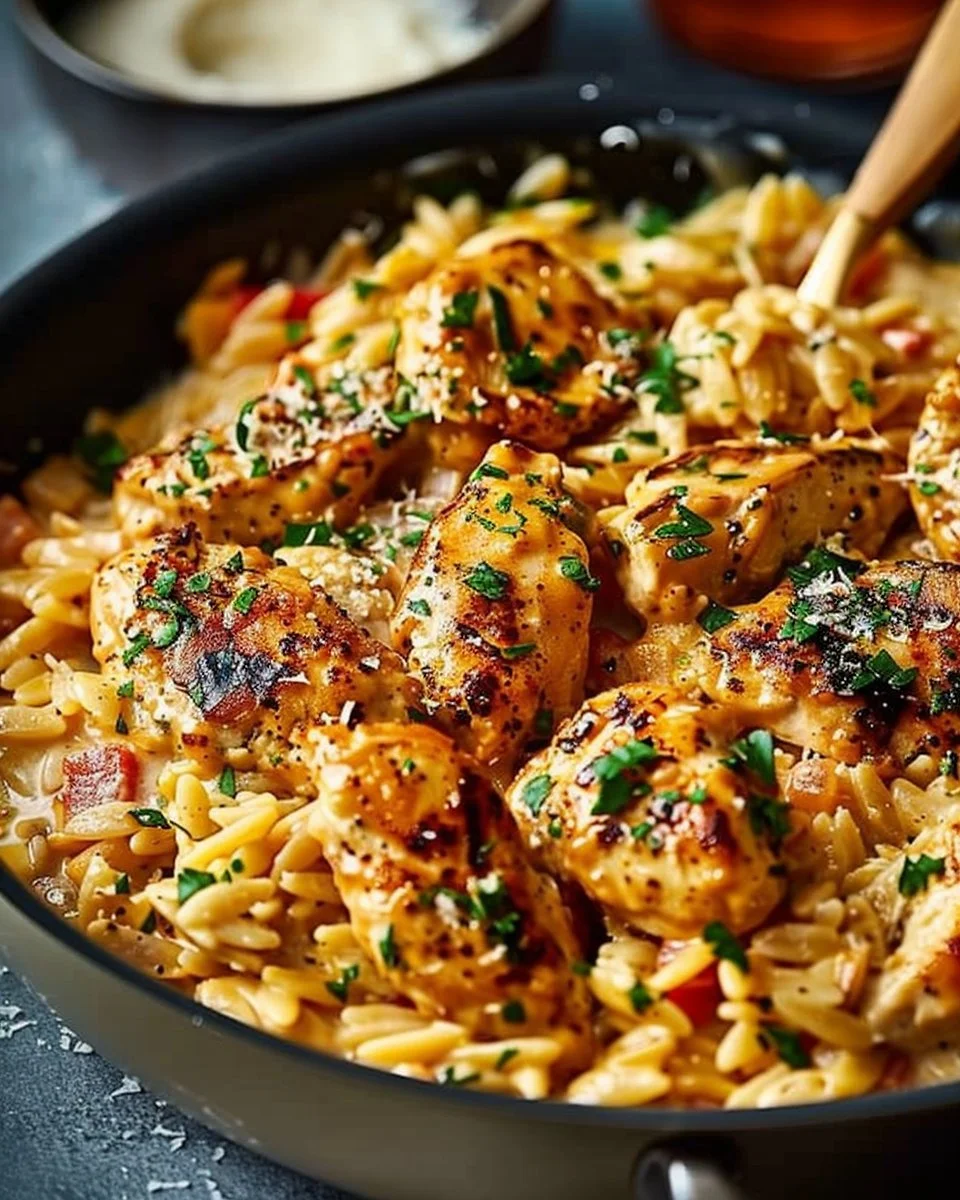 Comforting One-Pot Cajun Chicken Alfredo Orzo in Just 30 Minutes