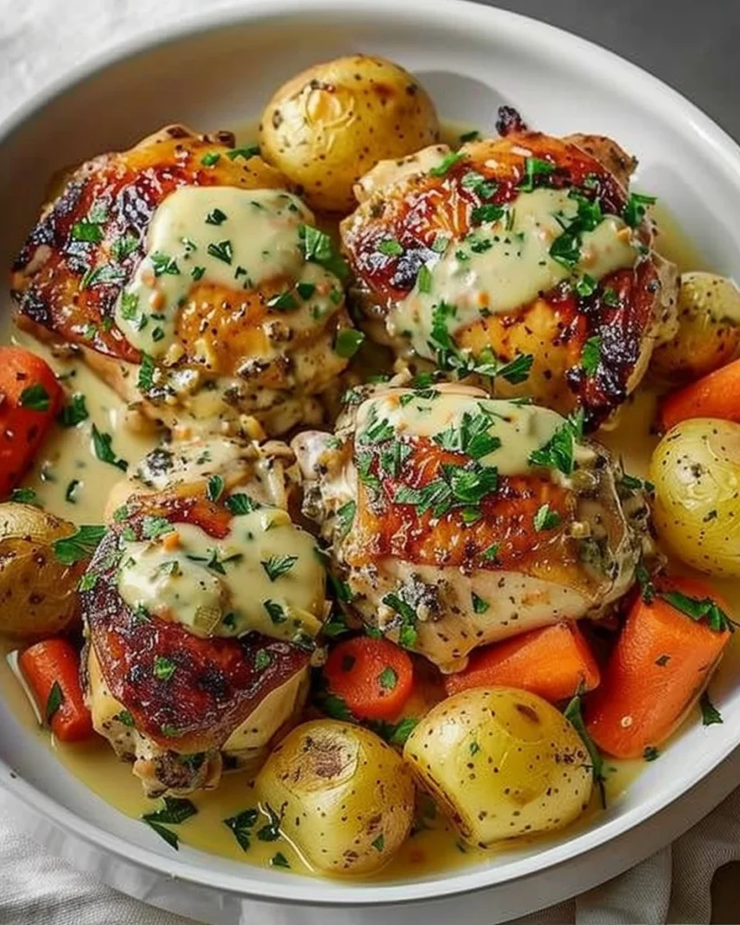 Creamy Baked Dijon Chicken Thighs