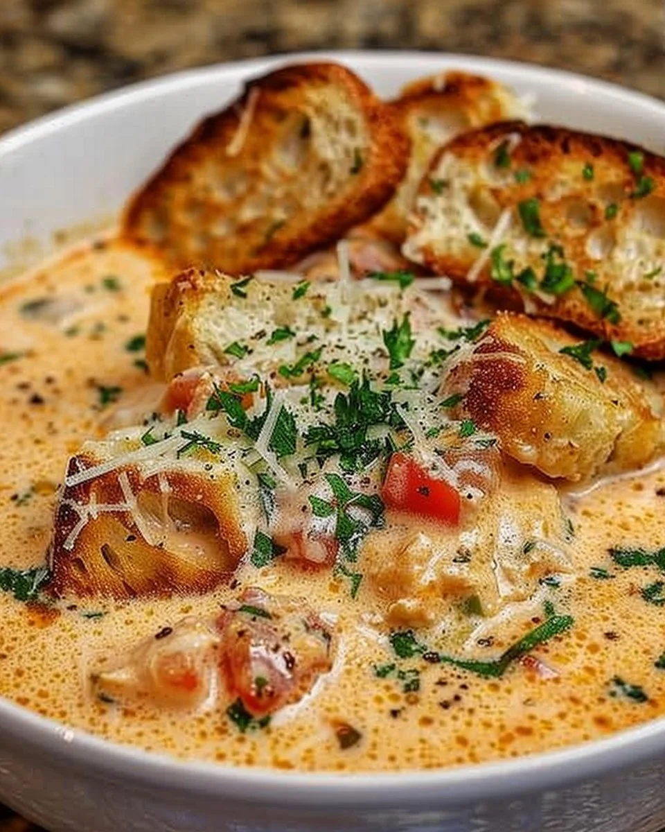 Crock Pot Creamy Chicken Parmesan Soup