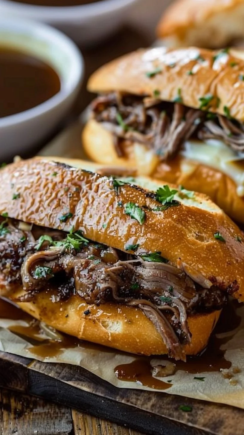 Crockpot French Dip Sandwiches