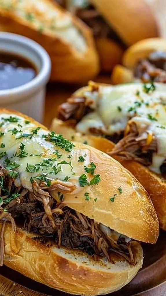 Crockpot French Dip Sandwiches