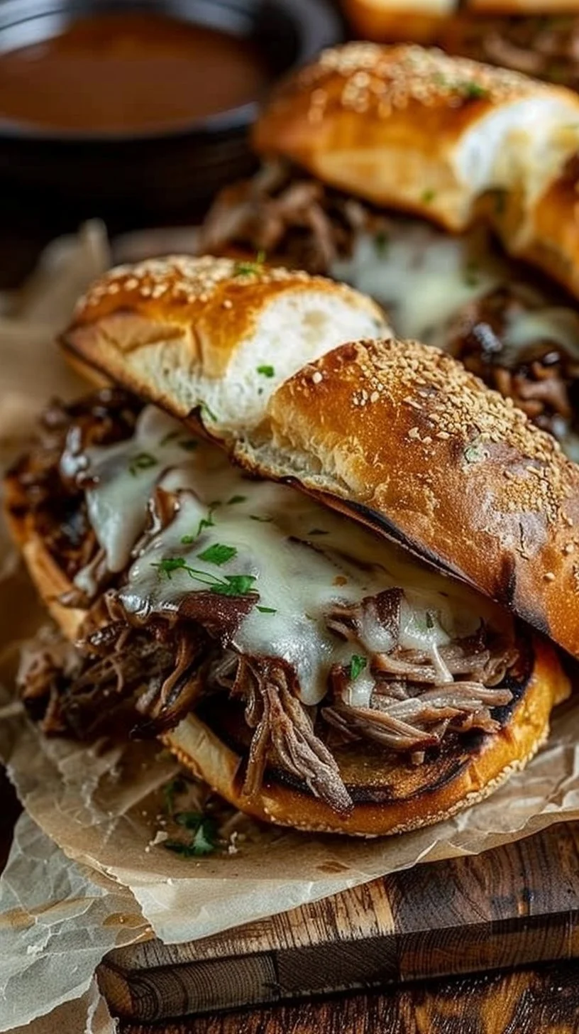 Crockpot French Dip Sandwiches