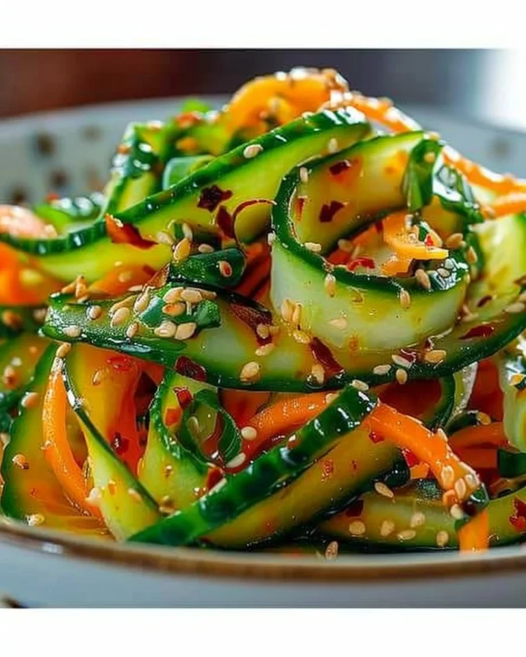 Fresh cucumber and carrot salad with a big crunch, ready in 15 minutes.