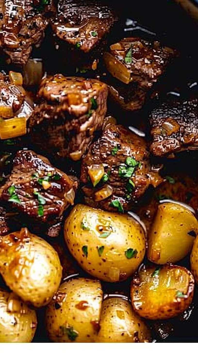 Garlic Butter Beef Bites with Potatoes