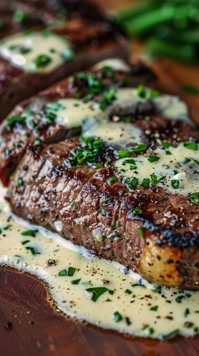 Garlic Butter Steak With Parmesan Cream Sauce